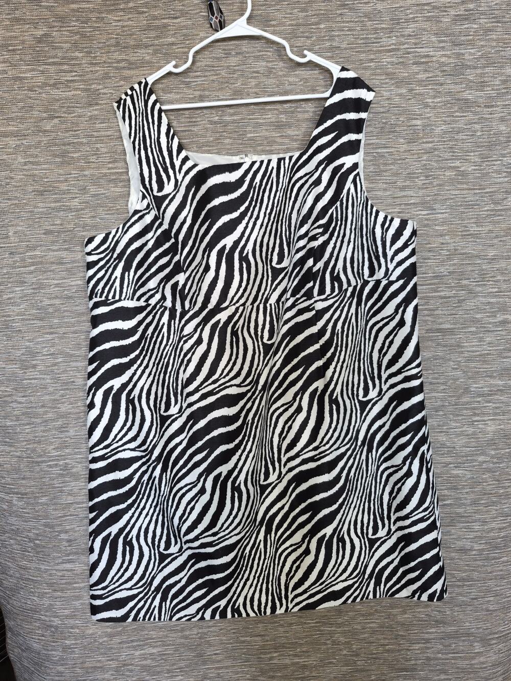 John Meyer Collection Zebra Print Dress Womens Size 28W Black White Sleeveless